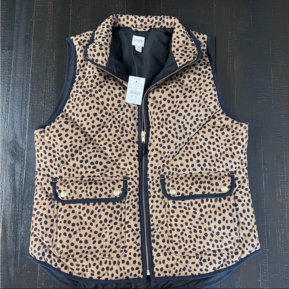 🖤NWT🖤 J. Crew Factory Quilted Puffer Vest - Leopard M